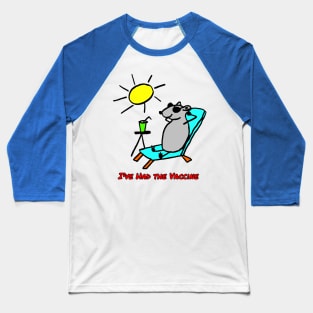 Vaccinated Cartoon Rat Relaxing Baseball T-Shirt